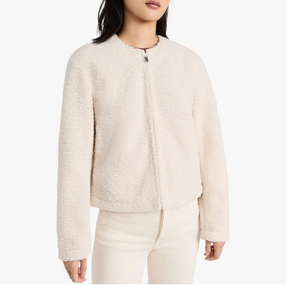 Theory Jersey Fleece Cream Jacket Size XL - Picture 4 of 11